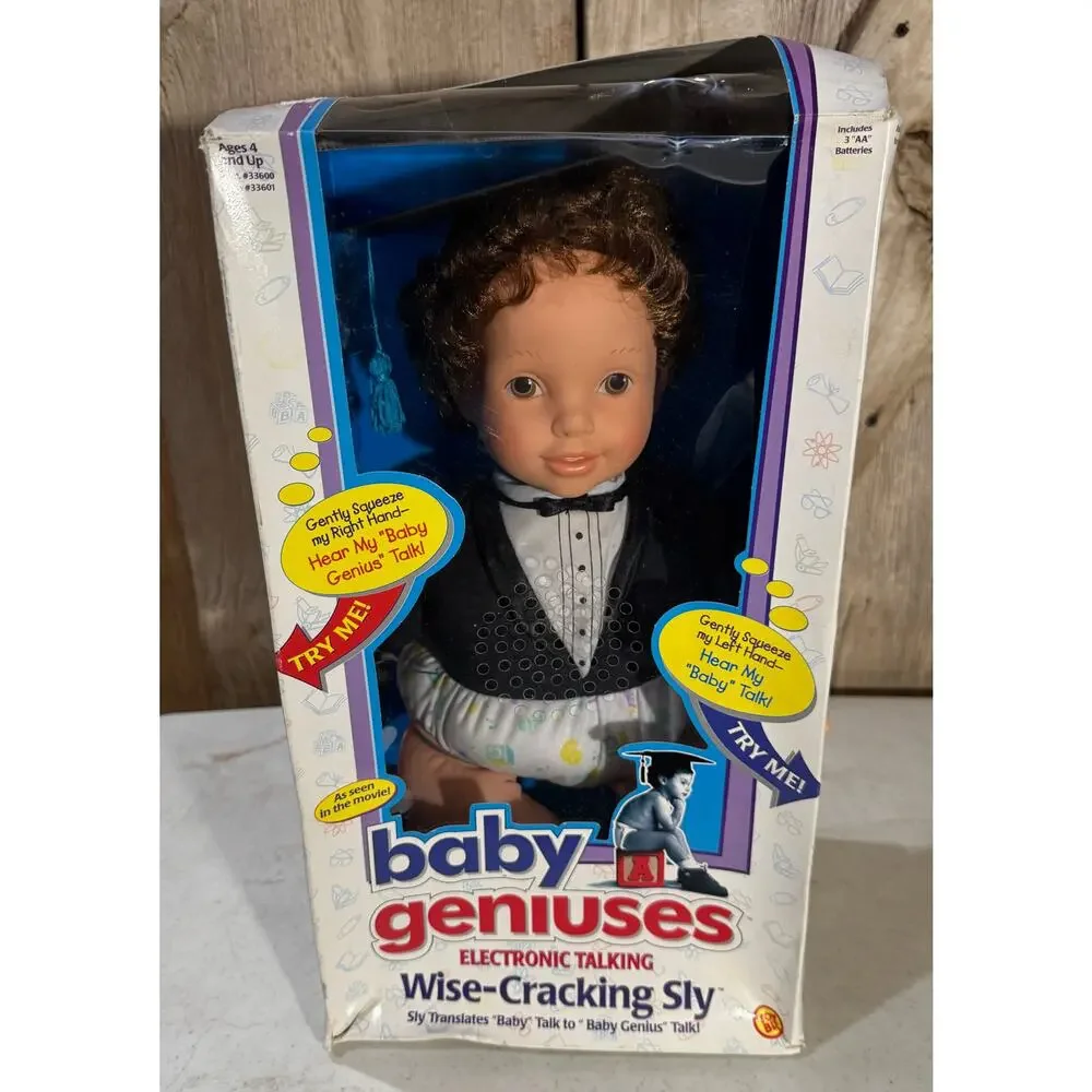 Vintage 1997 Toy Biz Baby Geniuses Wise-Cracking Sly Talking Doll in Box
